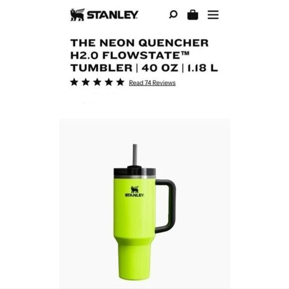NIB Stanley 40 oz Quencher H2.0 FlowState Tumbler Neon Collection: Neon … - Picture 15 of 15